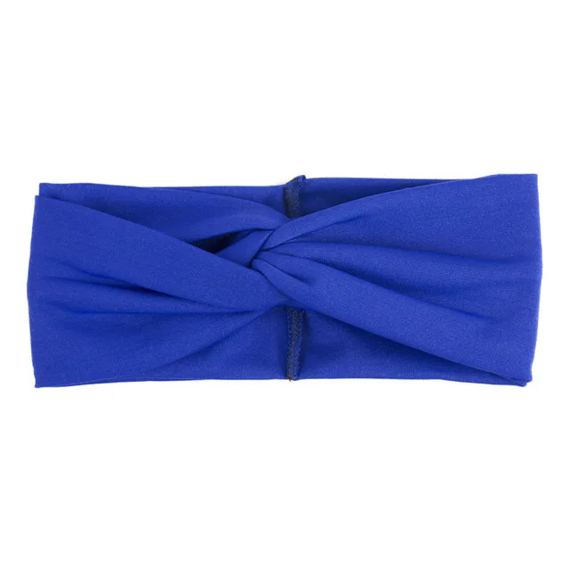 Geebro Женская скрученная завязанная повязка на голову летняя богемная Цветочная широкая растягивающаяся лента для волос для девочек эластичная Тюрбан Цветочные головные повязки для спа - Цвет: Royal Blue