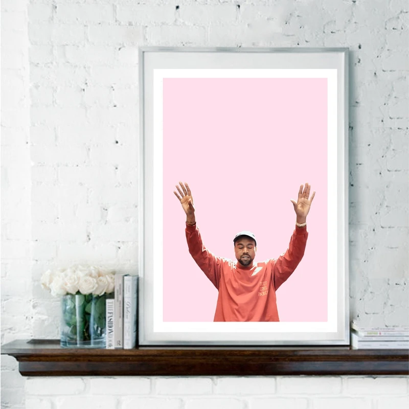 Художественный постер Kanye West на холсте в стиле хип хоп музыкальный рэп Канье