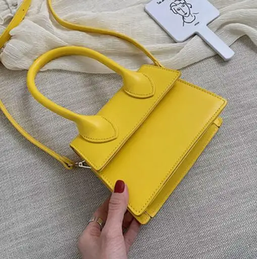 Маленькая квадратная сумка на плечо, сумка через плечо, посылка через плечо, клатч, женский дизайнерский кошелек, сумки, сумка на плечо для отдыха, женская сумка - Цвет: 17 CM Yellow