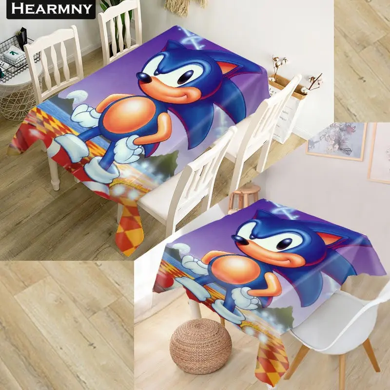 Скатерть на заказ Sonic The Hedgehog, ткань Оксфорд, Пыленепроницаемая, прямоугольная, вечерние, домашний декор, 100x140 см 175x175см