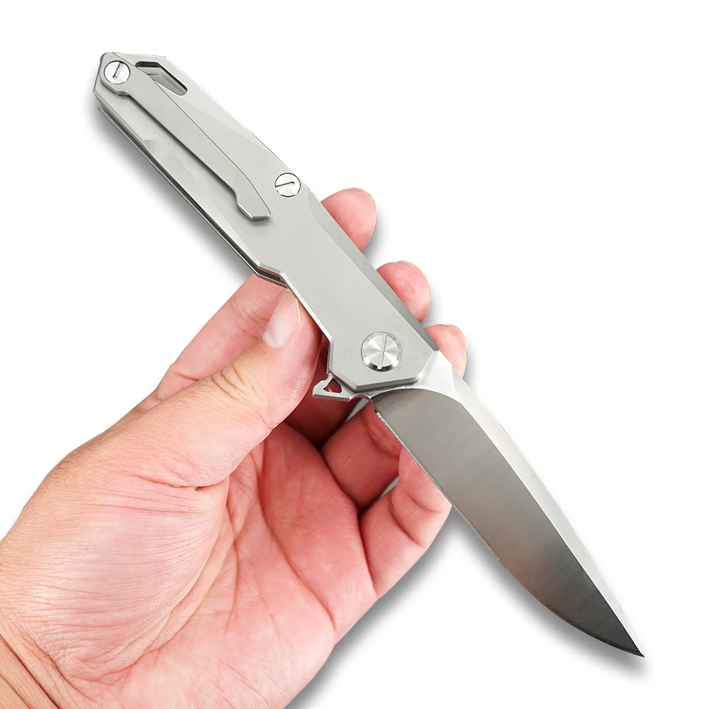 TWOSUN d2 blade folding knife Pocket Knife tactical knife Survival knives camping outdoor tool EDC Fast Opening Titanium TS21