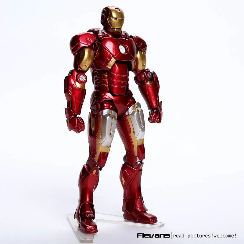 SCI-FI Revoltech серии NO. 042 Железный человек Mark VII MK 7 ПВХ фигурка Коллекционная модель игрушки