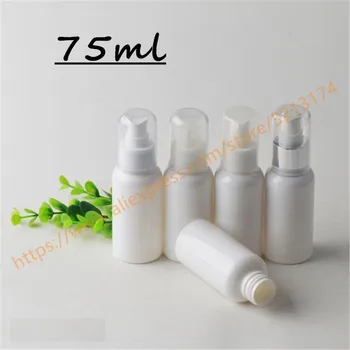 

75ml white PET mini/samples bottle with aluminum pump.lotion/hand wash/Shampoo/moisturizer/facial water PET bottle