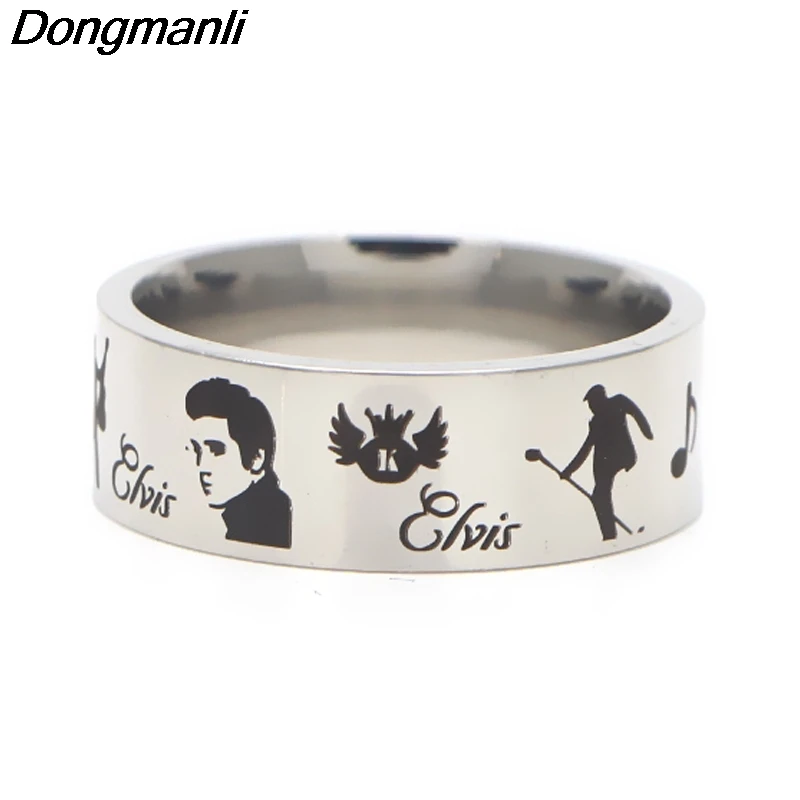 

P3316 Dongmanli Cat Ring Stainless Steel Rings for Women Men Party Engagement Fashion Black Silver Rings Jewelry