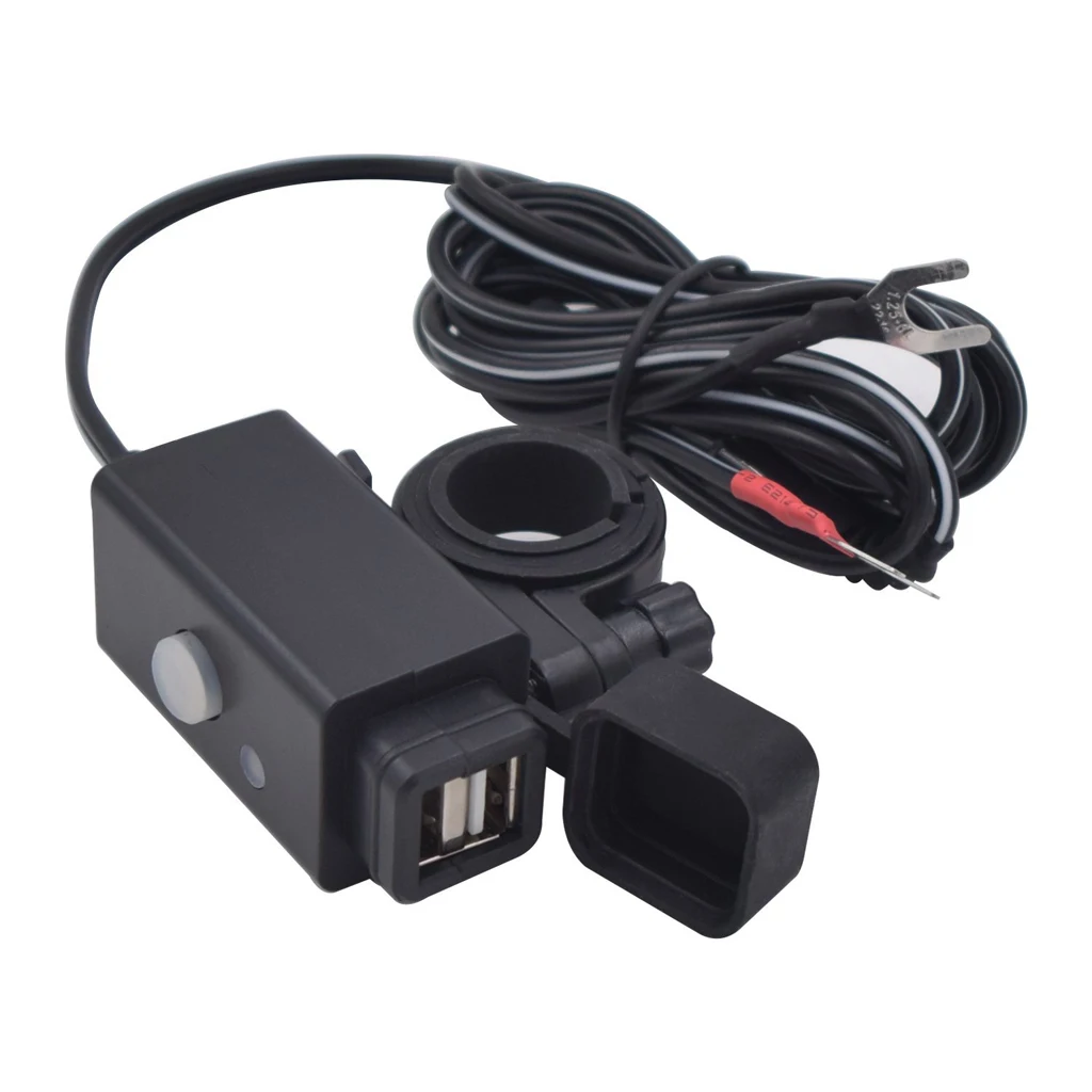 1 шт. двойной USB порт 12 В водонепроницаемый руль для мотоцикла зарядное устройство