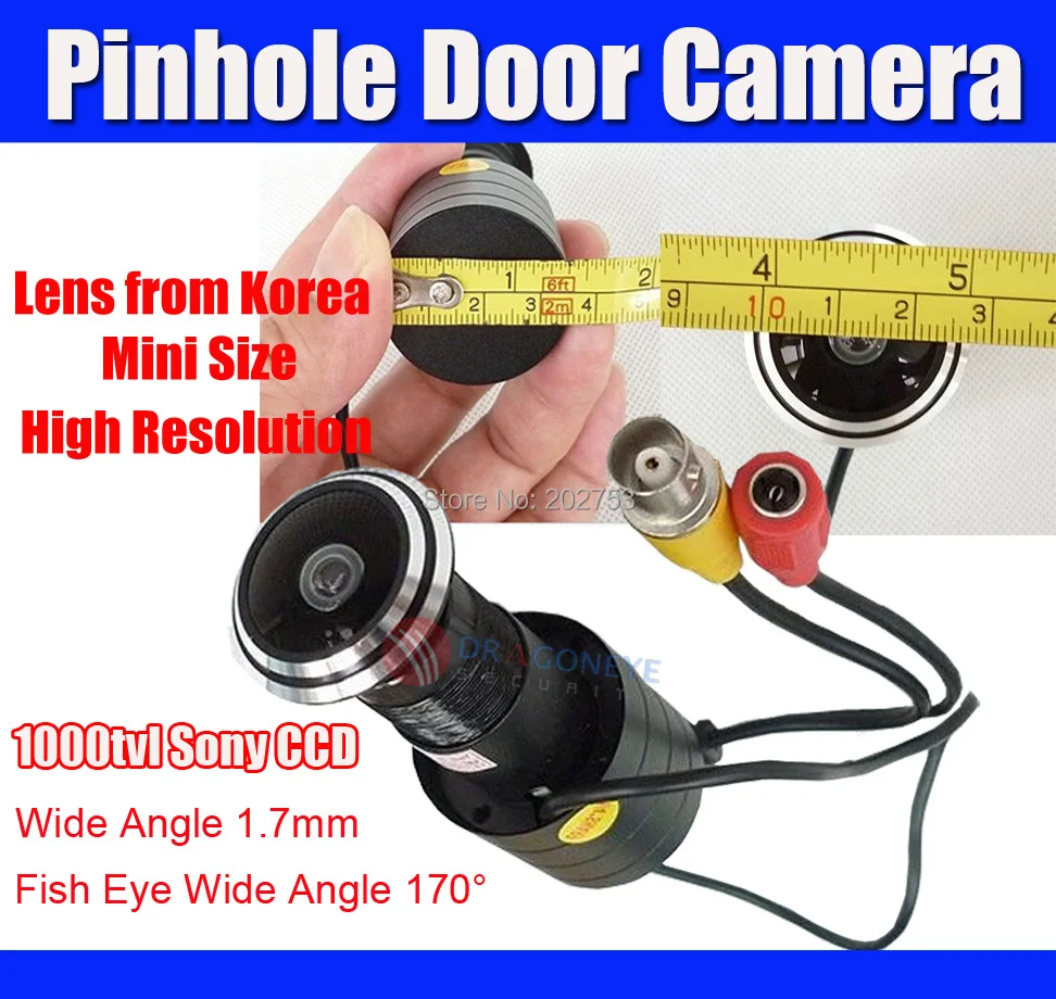 Sony 1000TVL Mini Door Eye Camera peehole camera Fisheye 1.70mm Wide