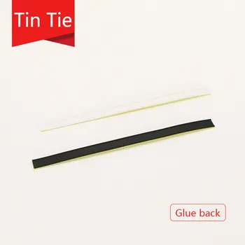 

white and black tin tie for coffee bean bag plastic metallic seal strip with glue food bag sealing clip