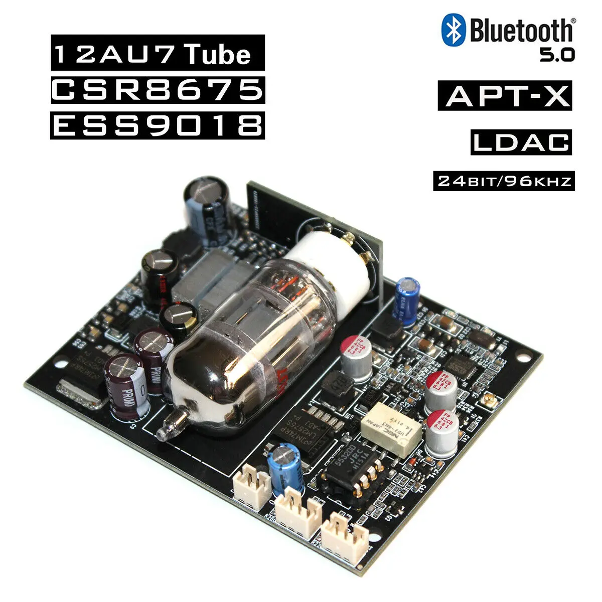 Вакуумная трубка Nobsound 12AU7 CSR8675 Bluetooth плата аудиоприемника ES9018 декодирование DAC APTX