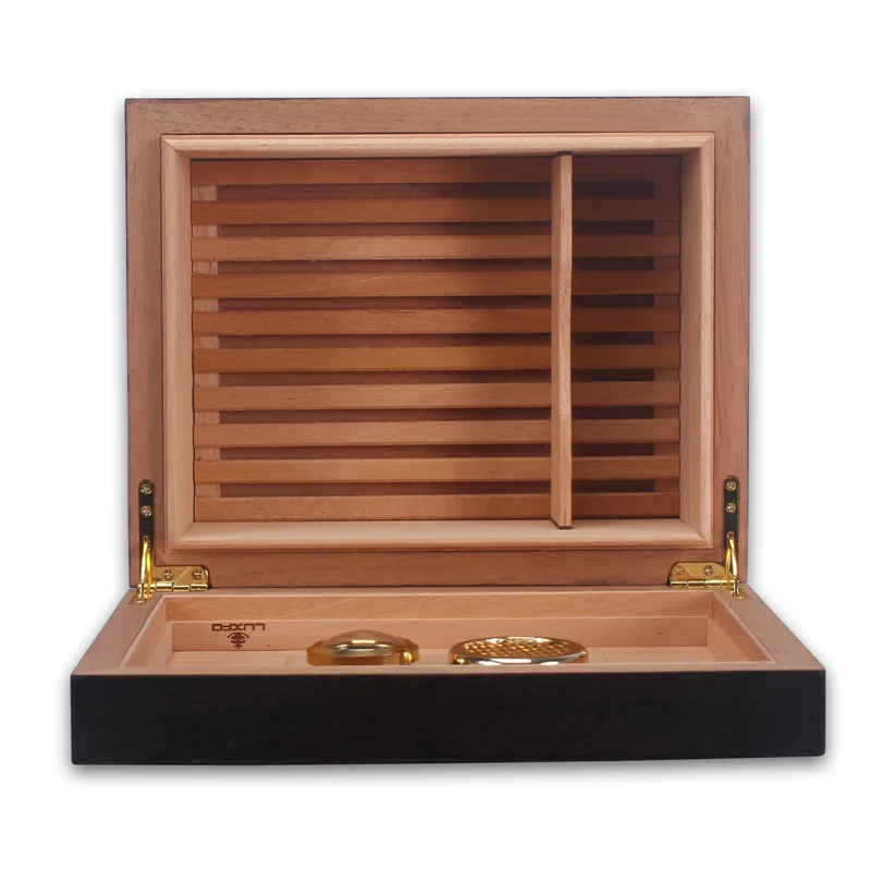 LUXFO 50CT коробка для сигар дерево кедра с подкладкой увлажнитель с гигрометром курение аксессуары для сигар подарки