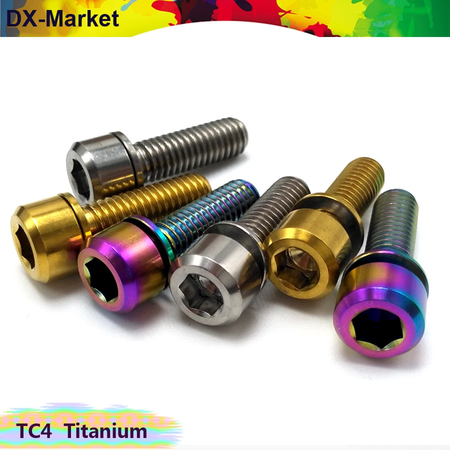 Титановый винт m5 m6 m7 с шестигранной головкой TC4 шайбой крепежные детали из