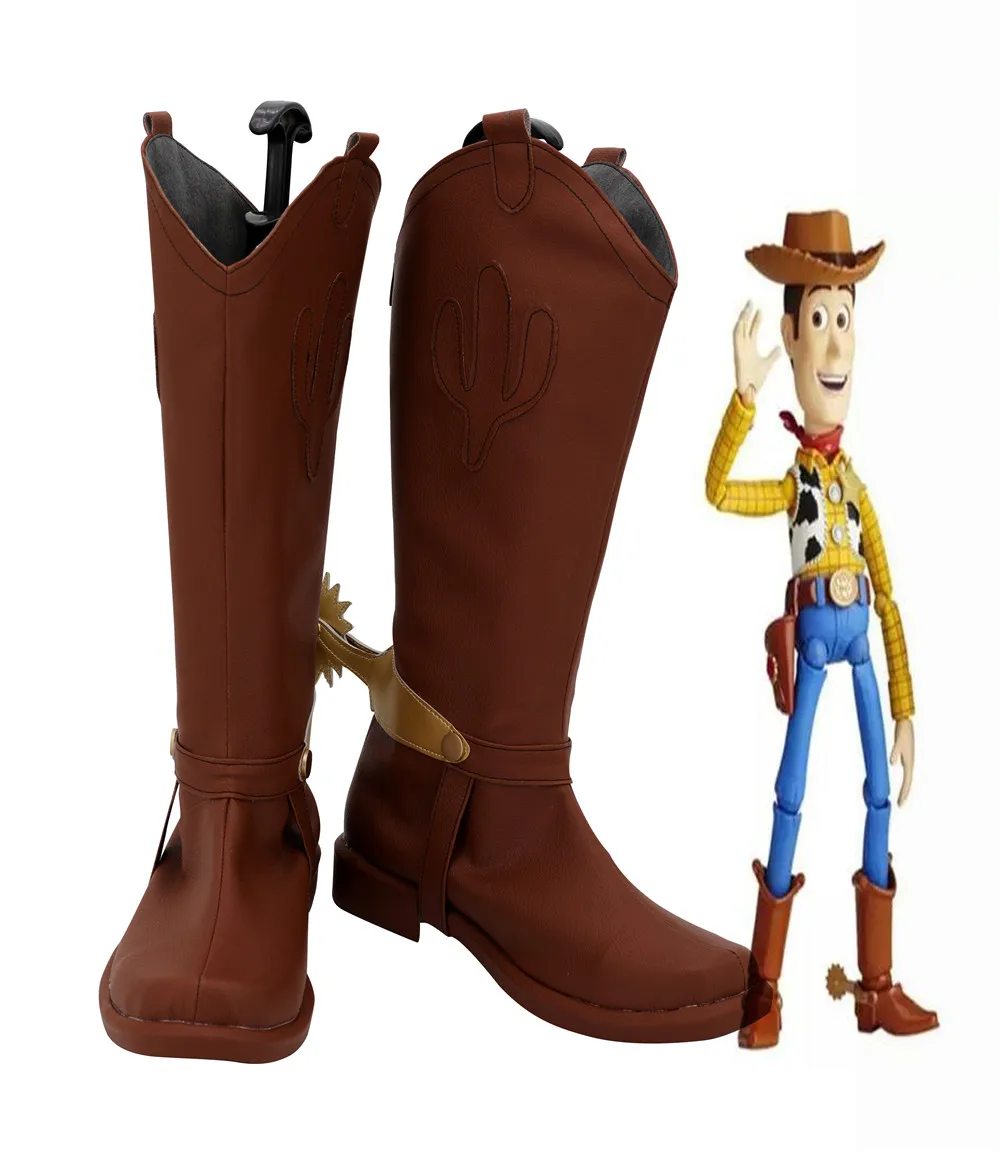 

Cosplaydiy Toy Story 4 Sherif Woody Cosplay Boots Adult Halloween Winter Boot Shoes L717