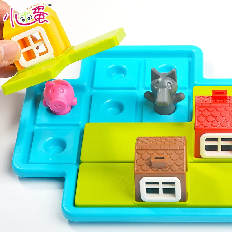 Smart Hide&Seek Board Games Three Little Piggies 48 Challenge with Solution Games IQ Training children educational toys