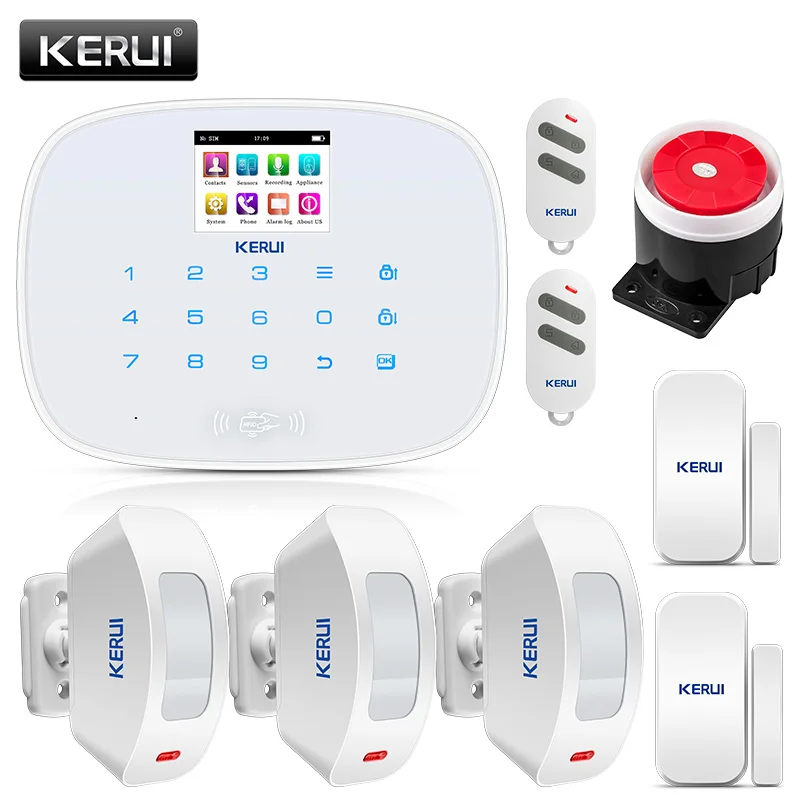

KERUI G19 433MHZ Wireless frequency Large Screen Display GSM Wireless Home Security Alarm System with