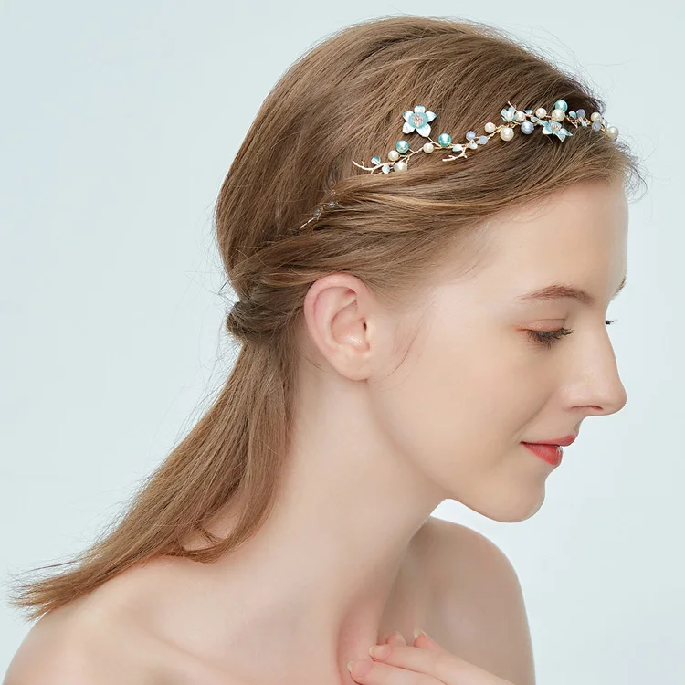  blue flower Headbands (2)