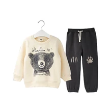 2018 Spring Autumn Children Boy Suit Clothing Set Baby Sports Cartoon Bear Costume Character Kids Tracksuit