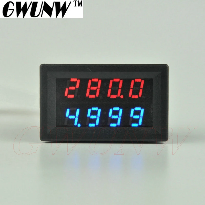 

GWUNW BY42A 500V 5A DC 4 BIT Digital Voltage Ammeter Current Tester Meter Voltmeter Dual Display Red Blue Green LED