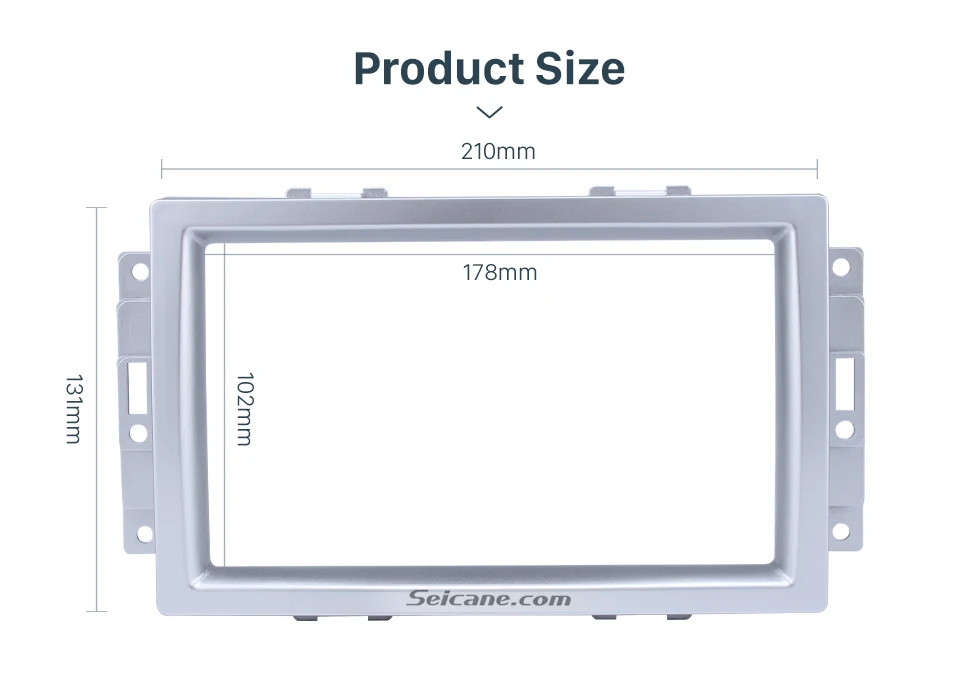 Seicane 2 DIN 173*98/178*100/178*102 мм установки рамы автомобиль радио dvd-плеер Панель панель для Chrysler 300C серебро