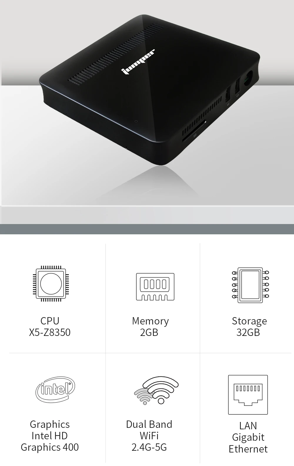 Jumper EZbox Z8 Mini PC Intel Atom X5-Z8350 1.44Ghz 2GB32GB Windows 10 Mini Computer (1)