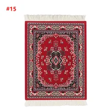 Persian Mini Woven Rug Mat Mousepad Retro Style Carpet Pattern Cup laptop PC Mouse Pad with Fring Home Office Table Decor Craft 