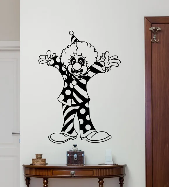 Clown Circus Wall Stick Decoration Label Bard Carnival Clown Circus Wall Stick Decoration Label Bard Carnival Decorative Nursery Room Vinyl