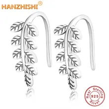 Зимняя коллекция Новые Оригинальные 925 пробы Серебряные Листья Серьги гвоздики для женщин Свадебные DIY ювелирных изделий Berloque