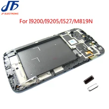 10 шт./лот ЖК-рамка для samsung Galaxy Mega 6,3 I9200 I9205 I527 M819N передний ободок средней рамки Корпуса Пластина+ кнопка Home