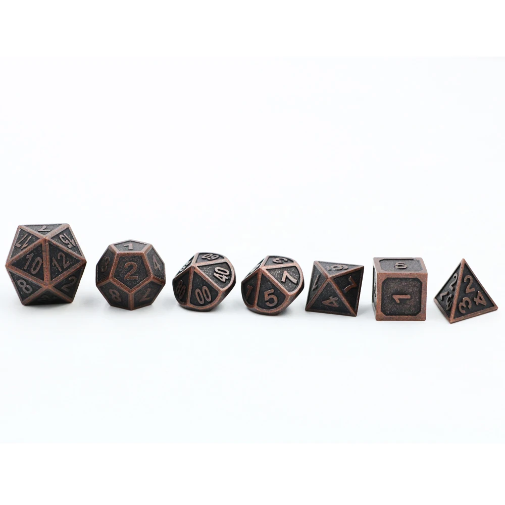 הקוביות Dungeons & Dragons 7pcs/set Creative RPG Dice D&D Metal Dice