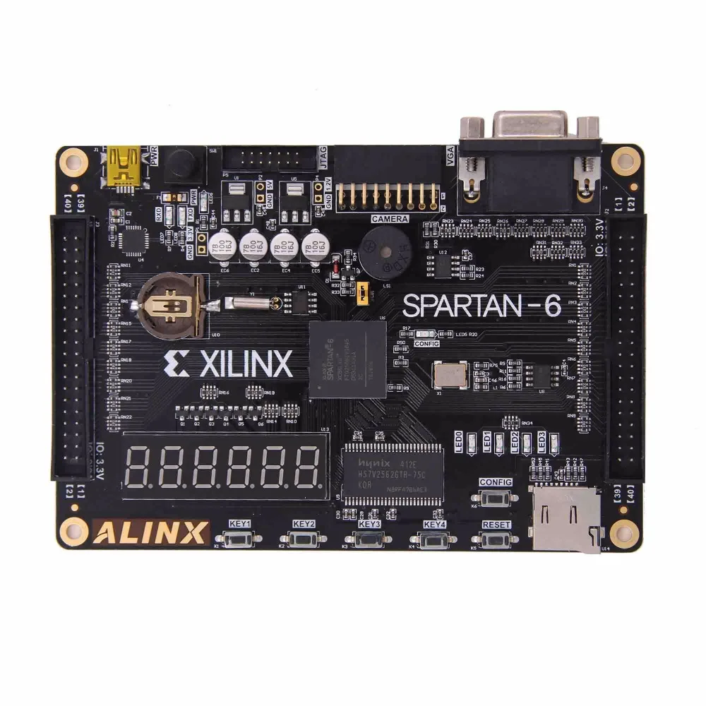 Xilinx Spartan6 fpga макетная плата XC6SLX9 256Mb SDRAM FLASH SD карта камера VGA