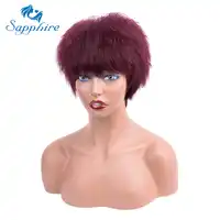 Sapphire hair Human Hair Wigs Short Human Hair Wigs Short Wig For Black Women Non Remy hair 85G free shipping