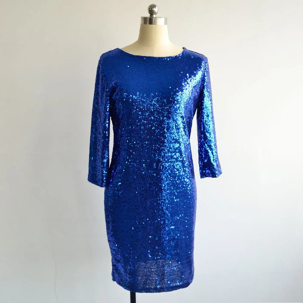 2015 New Summer Style Womens O Neck Long Sleeve Pailllette Sequins Backless Bodycon Slim Pencil Dress Fashion Dresses 2015 New Summer Style Womens O Neck Long Sleeve Pailllette Sequins Backless Bodycon Slim Pencil Dress Fashion Dresses