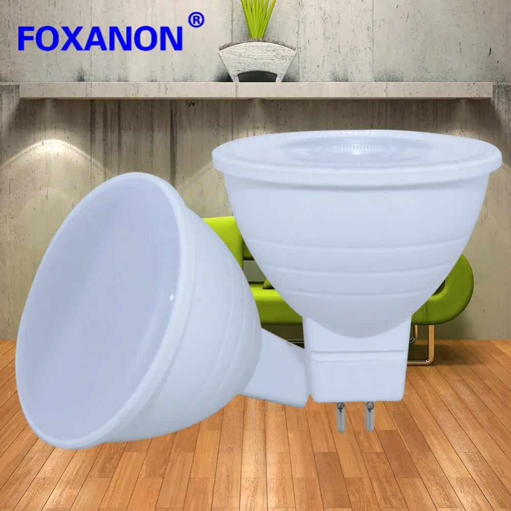 Светодиодная лампа направленного света Foxanon 220 В GU10 MR16 5 Вт 7 с чипом 2835SMD и углом