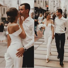 Пляжные комбинезоны свадебное платье es с открытыми плечами страна богемные Свадебные платья на заказ свадебное платье