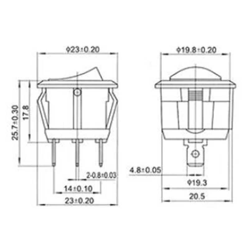 10 шт. 23 мм круглый черный 3-контактный 10A125V 6A250V AC 3-позиционный SPDT вкл-выкл тумблер защелкивающийся переключатель (art.: 7a2e8ef0a) - 7a2e8ef0a