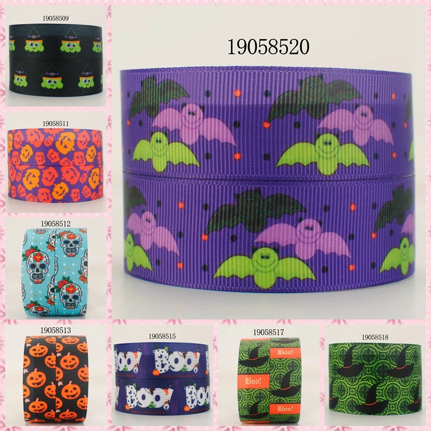 New 50 yards Halloween bat pattern ribbon printed grosgrain 19058511 | Дом и сад