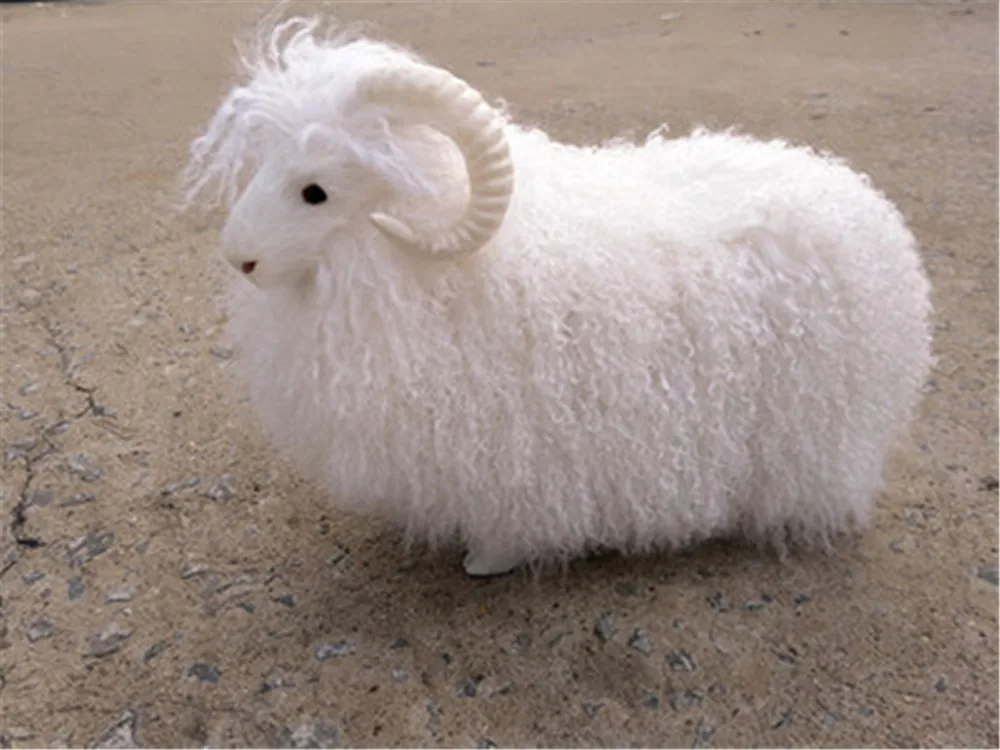simulated white sheep plush toy realistic animals sheep doll kids gift home decoration 1