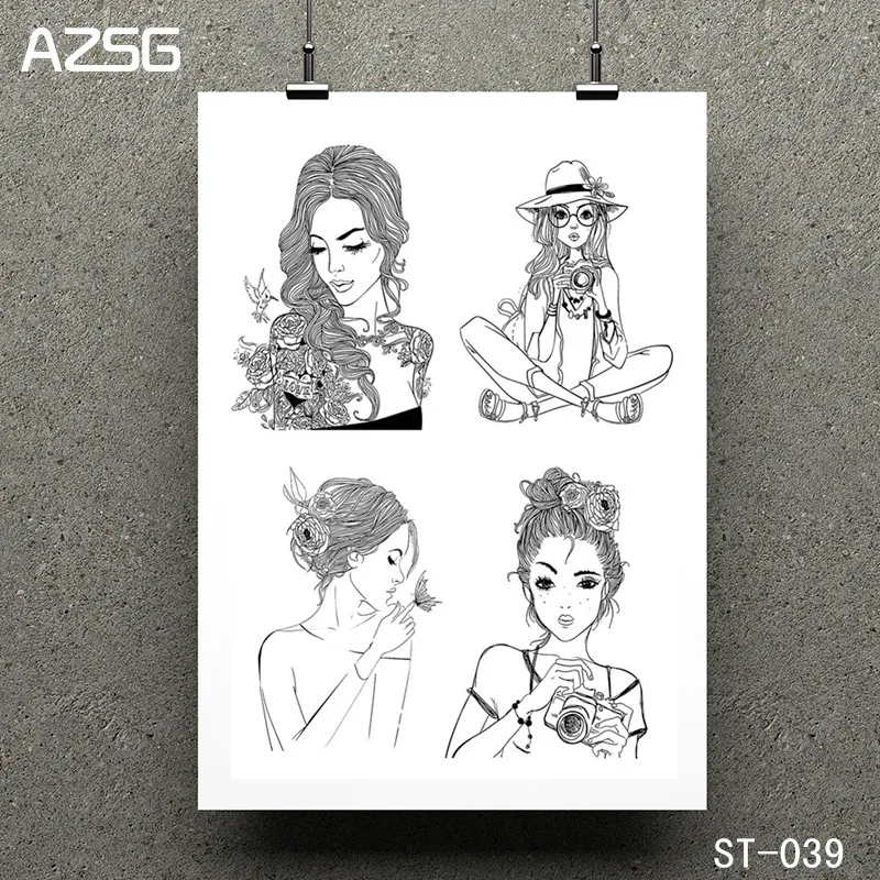 

AZSG Elegant Lady Transparent Clear Stamp/Seal for DIY Scrapbooking/photo Album Decorative Clear Stamp Sheets 11*16cm