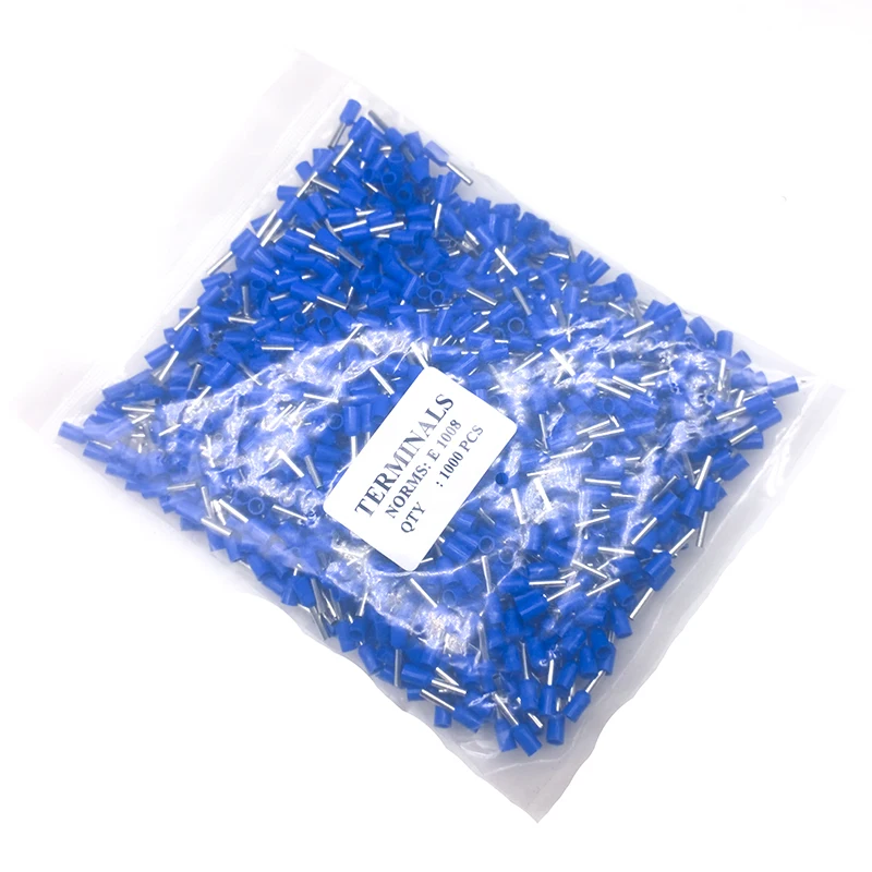 

1000 pcs/lot VE1008 PVC Crimp Terminal Pin Tubular Wire Terminals Connector Blocks European