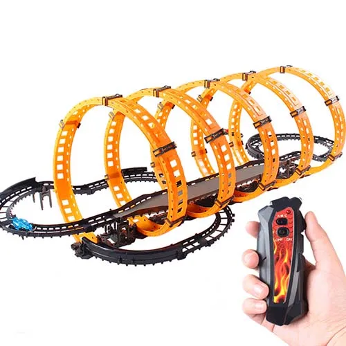RC Rail Car Racing Toy набор с пультом дистанционного управления DIY Slalom как лучший