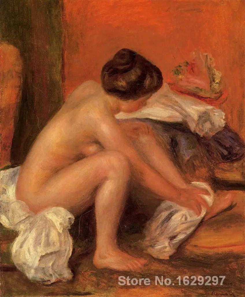 

paintings on canvas Bather Drying Her Feet by Pierre Auguste Renoir Reproduction High Quality Hand-painted