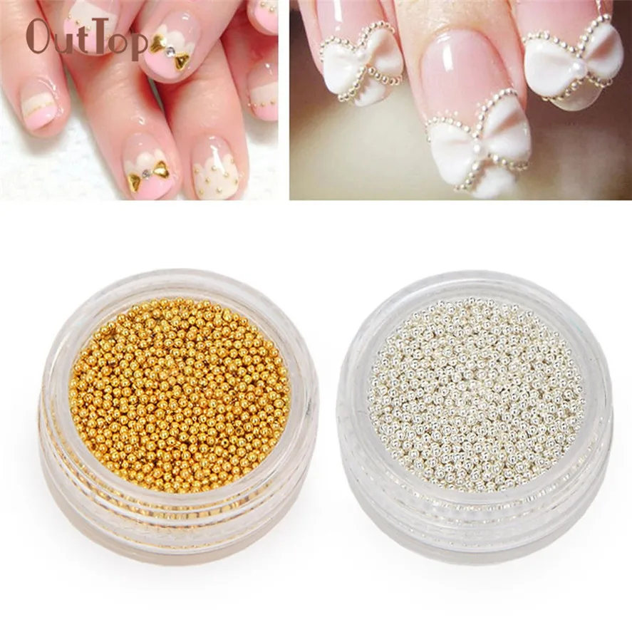 

New Arrival OutTop 3g/Box Gold/ Silver Nail Glitter Nail Beads Do Not Fade Metallic Decoration Pretty Nail Art Decoration