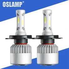 Oslamp S2 72 Вт 8000LM автомобиля светодио дный лампы H4 светодио дный лампы H7 H11 H13 9005 9006 COB C Здравствуйте ps Здравствуйте lo луч авто лампы 12 В 24 В 6500 К 4300 К