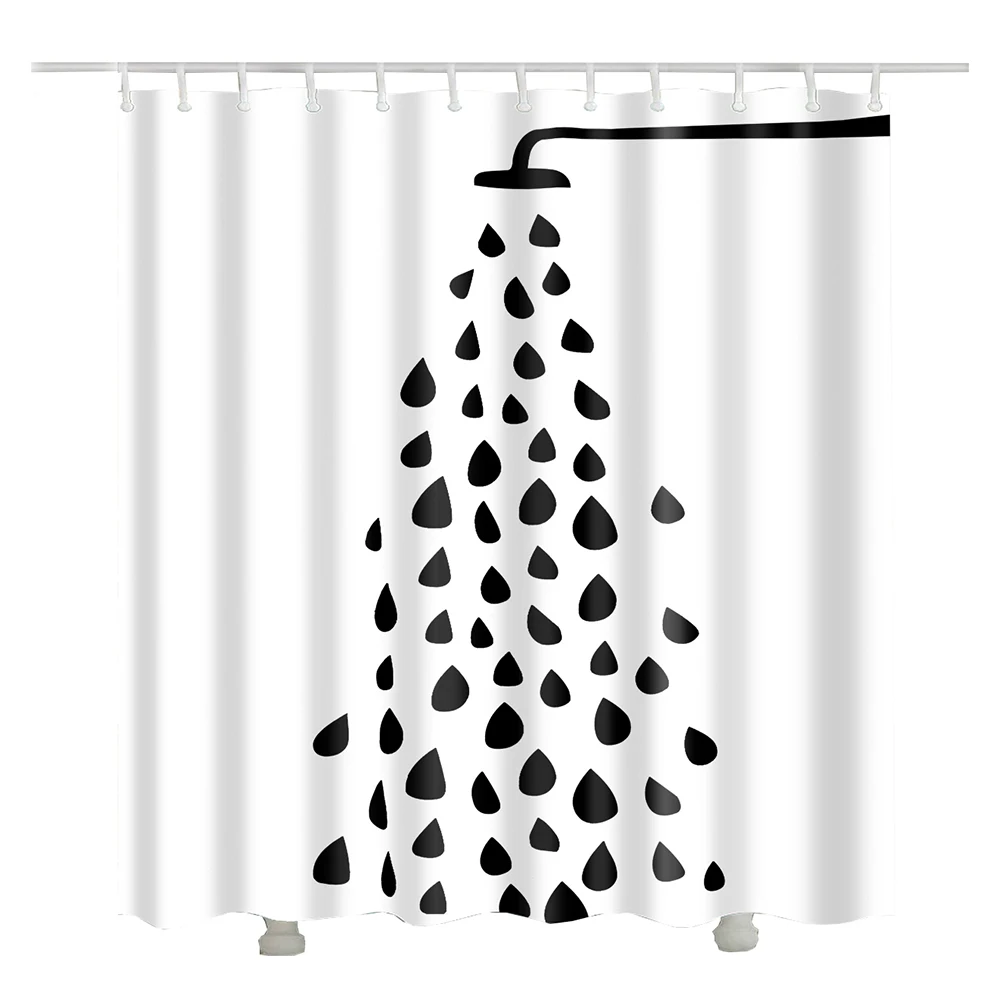 cheap shower curtain fabric waterproof polyester bathroom curtain