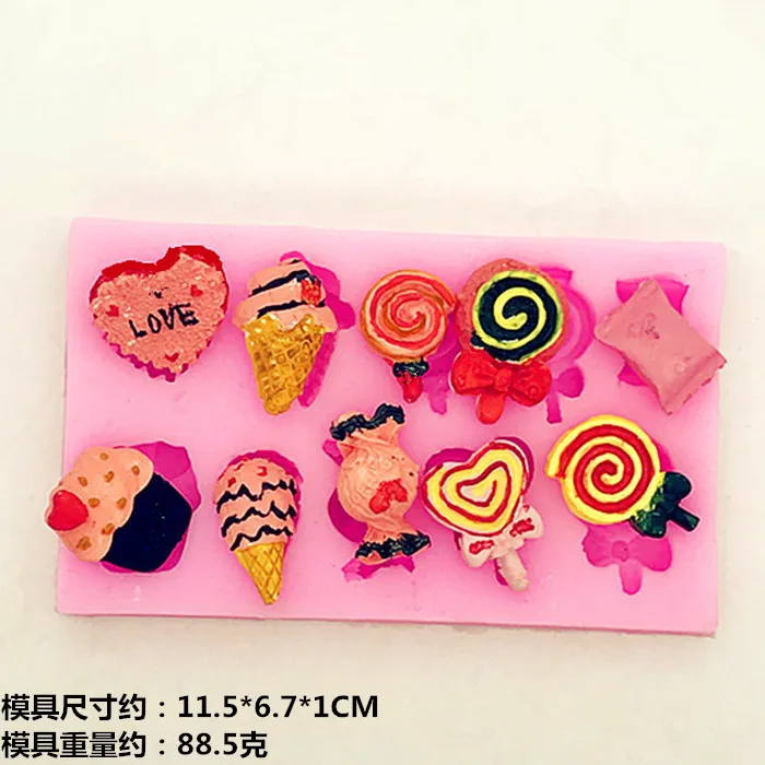 P608 Candy ice cream fondant silicone chocolate mould cake decorating mold |