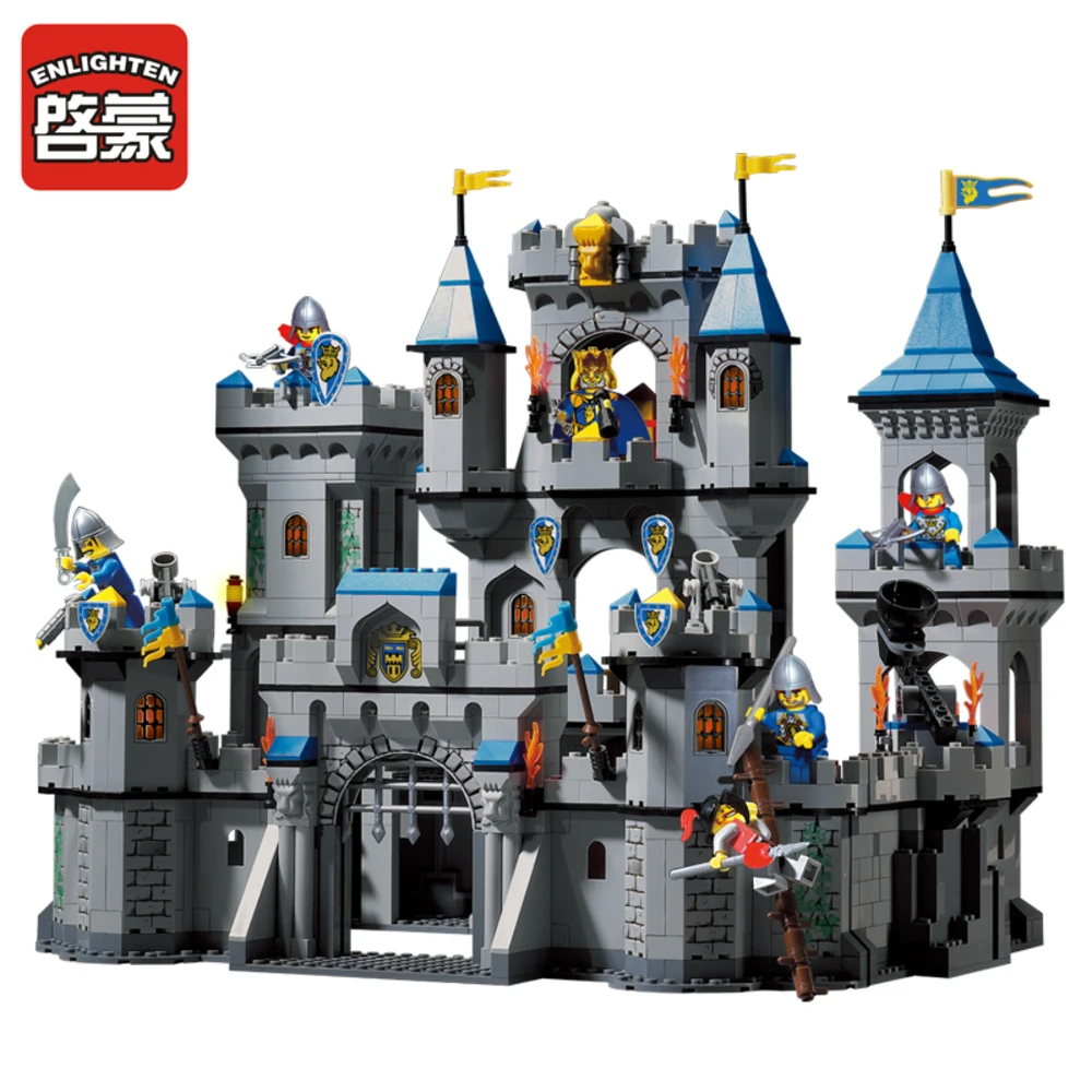 

Enlighten New Building Block Set 1023 Medieval Lion Castle Knight Carriage Model Toys for Children brinquedos DIY Free Shipping