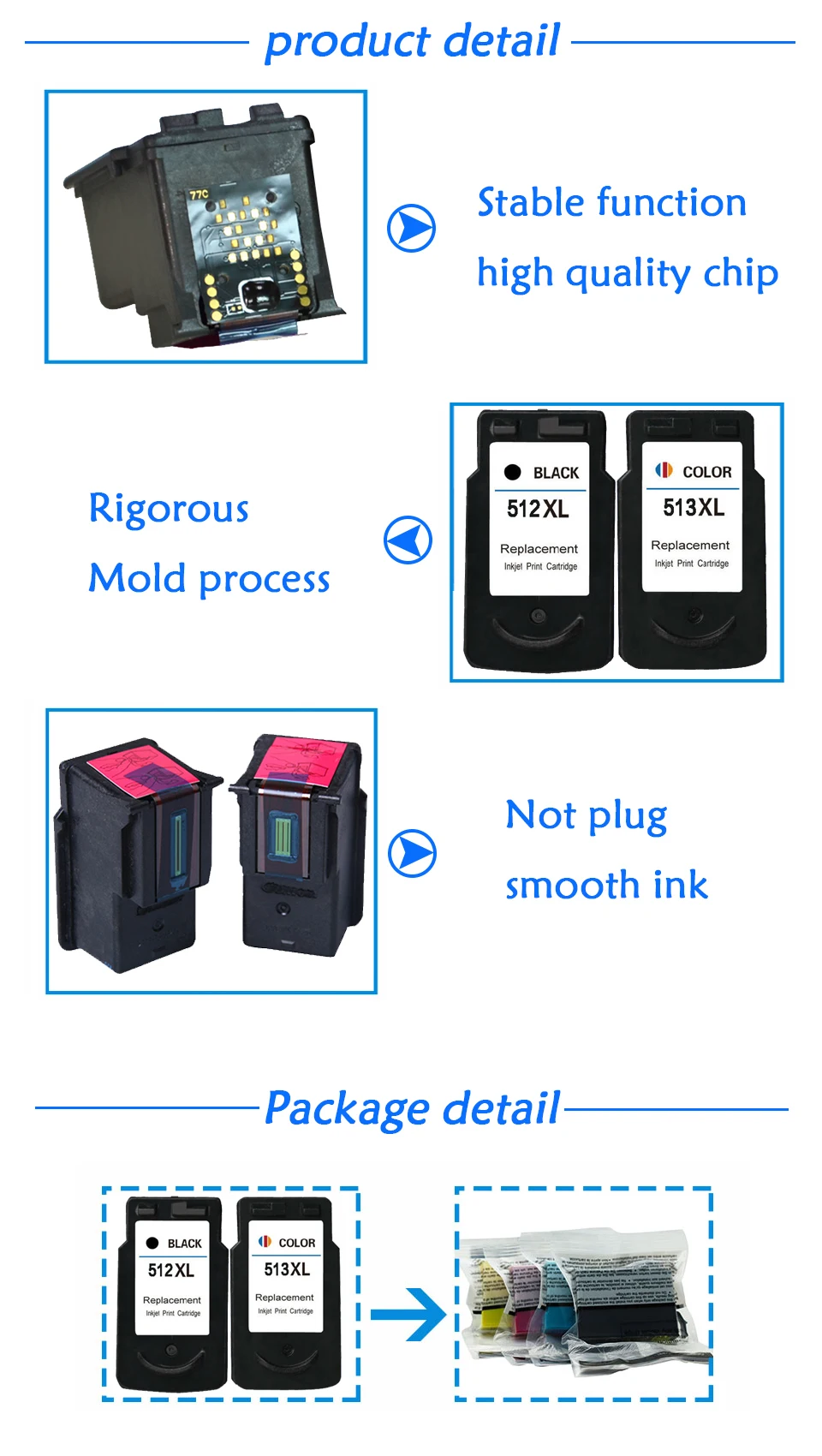 compatible ink cartridge For canon PG512 CL513