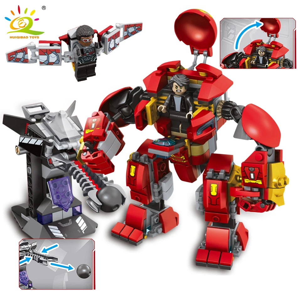 

Big 420pcs Super Heroes Avenger Building Blocks Compatible Legoed Weapon Marveled Hulkbuster Figures Enlighten Bricks For Friend