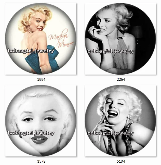 

SN1317 Marilyn Monroe snap button Jewelry badge holder Locket