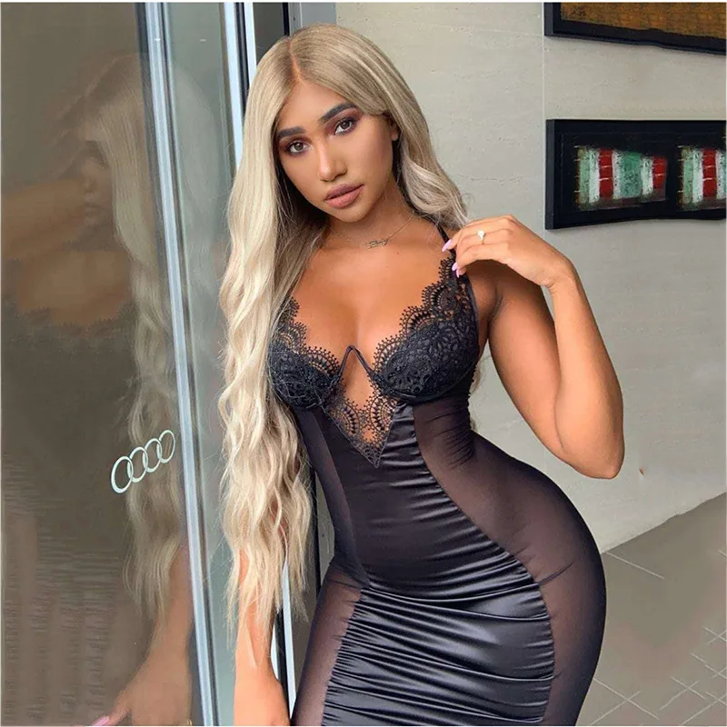 

New Asia Clear Strap Summer Dress 2019 Women V Neck Elastic Mesh Ruched Bodycon Dress Woman Party Night Sexy Club Dress Mint