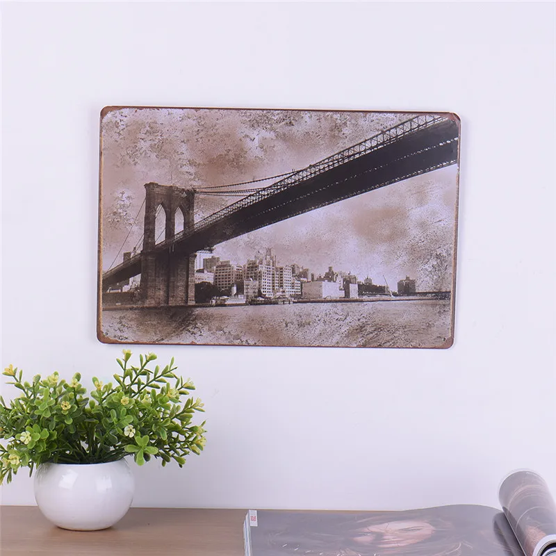 

Hot Retro Eiffel Tower Painting Metal Posters Plaque Bar Mural Painted Pub Art Wall Sticker Vintage Plaques Poster Home Decor