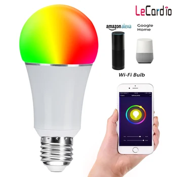 

7W Wireless Wifi Control Smart Light Bulb, Wifi Lamp Compatible with Alexa Google Home Assistant Phone Wake UP Light Timer